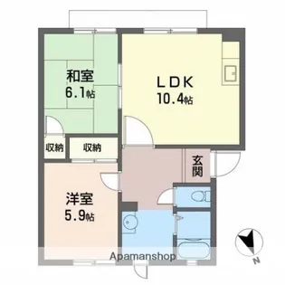 グリーンプラザ一筆【2階】の間取り