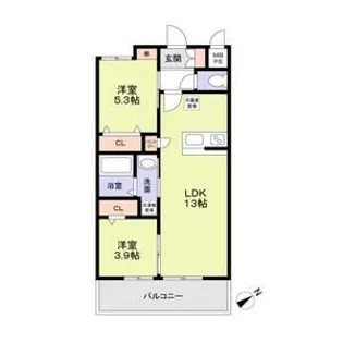 メゾンシュシュ大宮【1階】の間取り