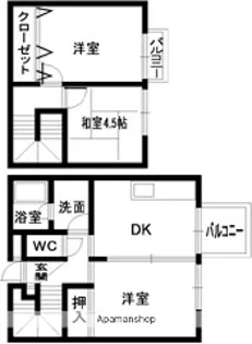 エイチ・ツーオー岸和田【6階】の間取り