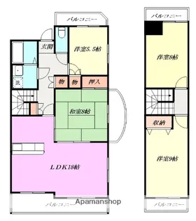 大阪府箕面市牧落3丁目【マンション】の間取り