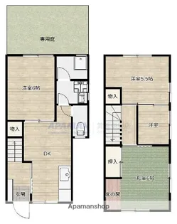大阪府箕面市瀬川1丁目【テラスハウス】の間取り