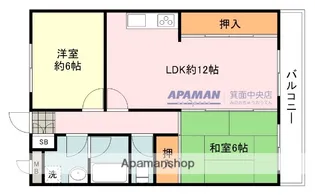 大阪府箕面市粟生間谷西7丁目【マンション】の間取り