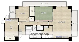 大阪府箕面市牧落3丁目【マンション】の間取り
