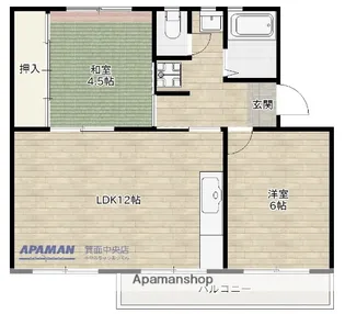 粟生第2住宅12号棟【5階】の間取り