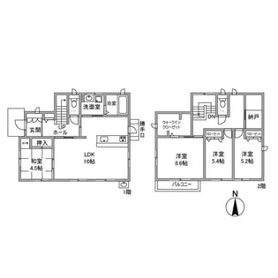大阪府箕面市森町中3丁目【一戸建】の間取り