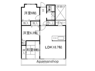 大阪府箕面市小野原東6丁目【マンション】の間取り