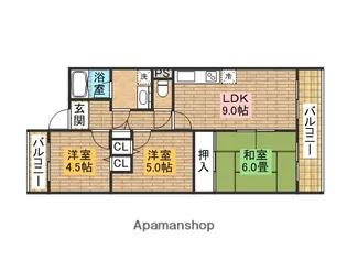 エクセル三国ヶ丘【2階】の間取り