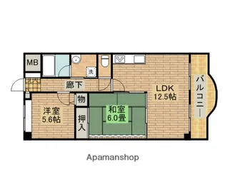 エミグラント平兵衛【602号室】の間取り