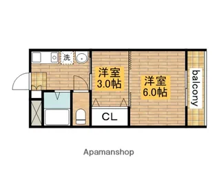 レジデンスプアクラ【305号室】の間取り