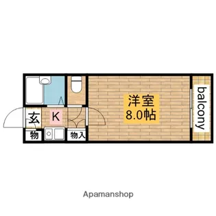 フォンティーヌ南三国【1階】の間取り