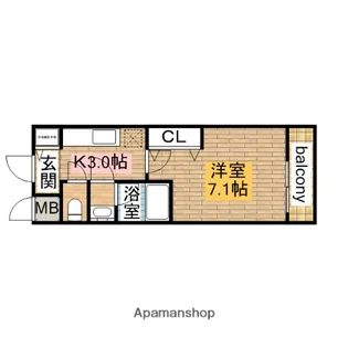 ミーティス ルーチェ【102号室】の間取り