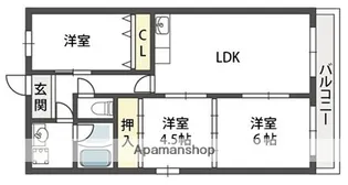 ドエルなかもず【303号室】の間取り