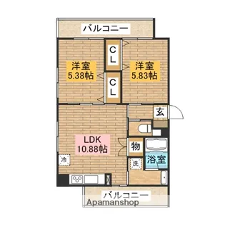 ハイツカトレヤ【408号室】の間取り