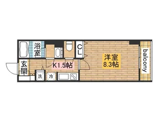 セントラル堺東【706号室】の間取り