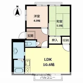 ドミール・ナカエ【201号室】の間取り