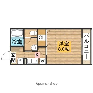 燦コーポD【102号室】の間取り