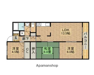 サンシャイン大和【402号室】の間取り
