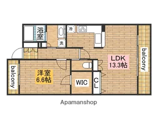 キングフィッシャー宮苑【407号室】の間取り