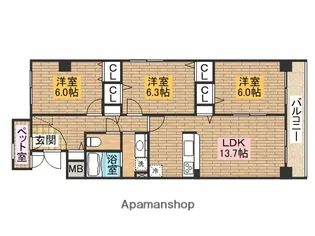 ストーク宮苑【201号室】の間取り
