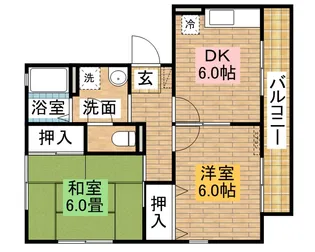 ハイカムール梅寿【301号室】の間取り