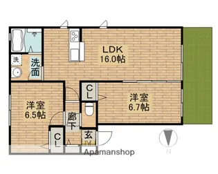 エーデルハイムⅢ【102号室】の間取り