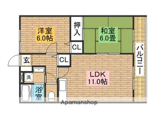 グランパルク【103号室】の間取り