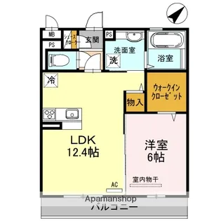 シャバーニ【305号室】の間取り