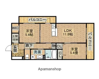 ファイブヒルズ欅 壱番館【202号室】の間取り