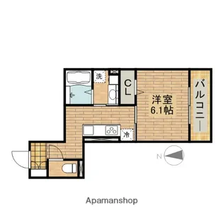 VILLA北花田D−ROOM【202号室】の間取り
