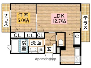 シャーメゾン アグレアーブル【106号室】の間取り