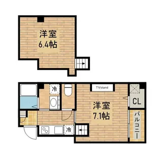 エヌエムスワサントドゥウエスト【4FC号室】の間取り