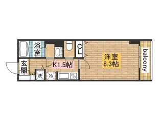 セントラル堺東【503号室】の間取り