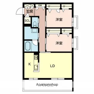 GRAND PIECE LR【303号室】の間取り