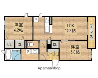 SHAMAISON フローレ三国ヶ丘【103号室】の間取り