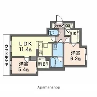 シャーメゾン セレナ ヴィラ【102号室】の間取り