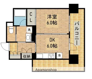 1DKの間取り画像