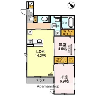 シャルマン東三国ヶ丘【305号室】の間取り