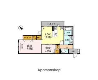 シャルマン東三国ヶ丘【3階】の間取り