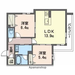 シャーメゾン陽明Ⅱ【201号室】の間取り