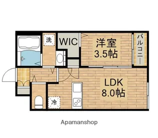 1LDKの間取り画像