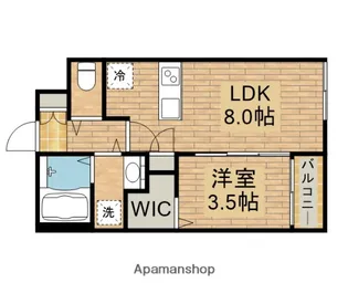 1LDKの間取り画像