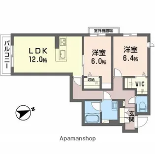 GRANDIR EAST【206号室】の間取り