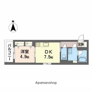 GRANDCHARIOT 新金岡【201号室】の間取り