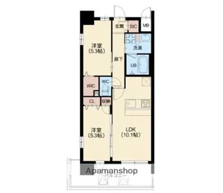 スプランディッド中百舌鳥【901号室】の間取り