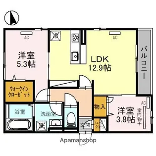 クラシスト堺東【203号室】の間取り