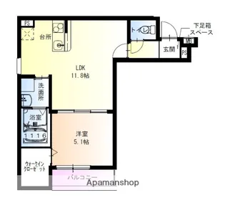 フジパレス御陵通り【102号室】の間取り