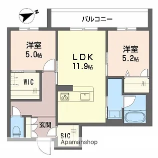 レフィアント三国ヶ丘【301号室】の間取り