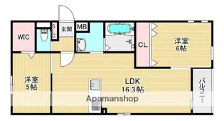 2LDKの間取り画像