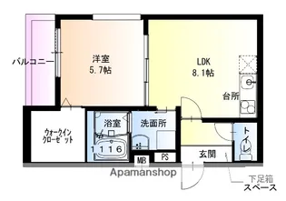 1LDKの間取り画像