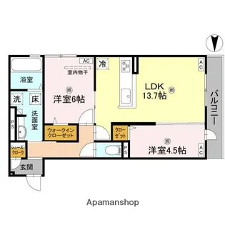 グレース コート 黒土【102号室】の間取り